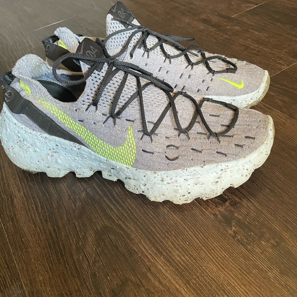 Nike Gray and Neon Green Athletic Shoes